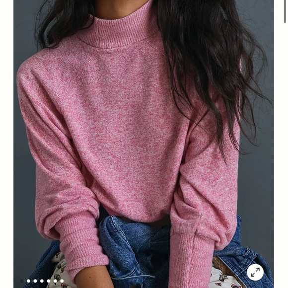 Maeve by anthropology laney cowl neck pullover pink sweater size XS Barbiecore - Picture 2 of 11